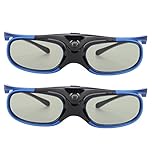 Leapiture Lunettes 3D 144Hz DLP Link Lunettes 3D Lunettes à Obturateur Actif 3D Rechargeables pour Tous Les Projecteurs 3D DLP Link