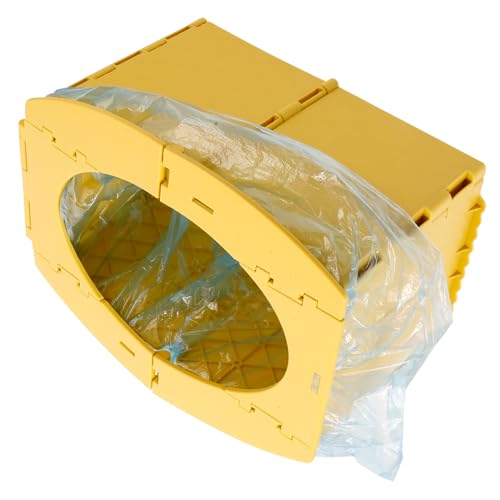 SEWACC 折りたたみ式便座 シンプルな折りたたみトイレ 車用折りたたみトイレ ポータブル折りたたみトイレ 車のトイレ キャンプ用ポータブルトイレ 旅行トイレ 携帯トイレ pp Yellow