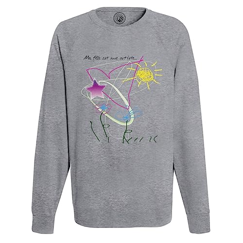 Sweat shirt homme dessin d'enfant ma fille est une artiste mignon pull imprimé papa