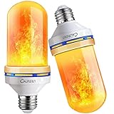 Calmsen LED Flame Effect Fire Light Bulb, 4 Modes Flickering Fire Christmas Decorations Lights, E26...