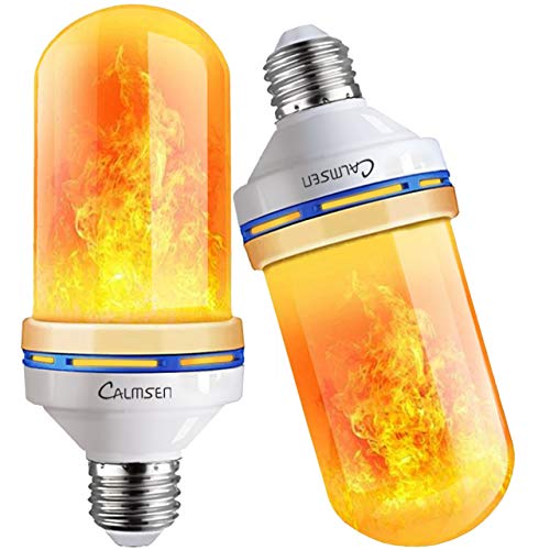 Calmsen Led Flame Effect Fire Light Bulb, 4 Modes Flickering Fire Christmas Decorations Lights, E26 Base Flame Bulb With Upside Down Effect For Christmas, Party, Indoor Outdoor Home(2 Pack) #TOP3