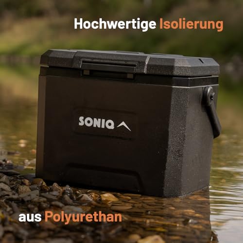 Kühlbox Set 16 Liter ohne Strom mit 2 Kühlakkus und Schneidebrett - Passive Kühlbox mit bis zu 72 Stunden kälte - Perfekt geeignet für Boot, Angeln, Auto, Wohnmobil, Van, Picknick oder Festivals