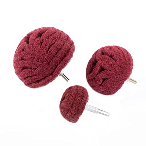 Jiuneng 3Pcs Dome Mounted Sanding Mop Polishing Pad Nylon Fiber Buffing Wheel 320 Grit #TOP3
