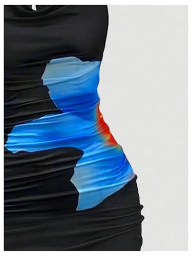 Image of GORGLITTER Women's Halter Tie Maxi Dresses Elegant Classy Backless Cowl Neck Evening Gowns Formal Cocktail Ruched Dress