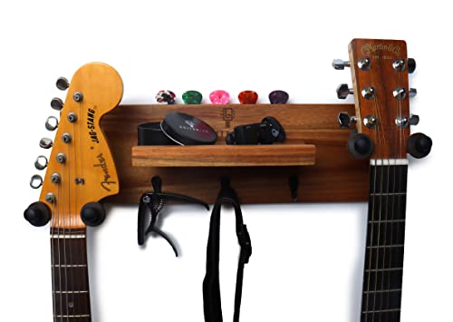 Guitare Lab – Double Support de Guitare & Étagère Murale – 2 Crochets en Caoutchouc Rotatifs, Étagère de Rangement… - Les Beatles, Paul McCartney, John Lennon, RIngo Starr, George Harrison Guitare Lab - Double Support de Guitare & Étagère Murale - 2 Crochets en Caoutchouc Rotatifs, Étagère de Rangement… – Image 4