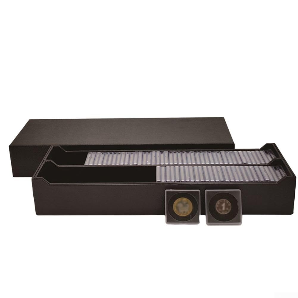 Organización conveniente Almacena hasta 200 monedas en estas cápsulas transparentes con espumas protectoras (negro)