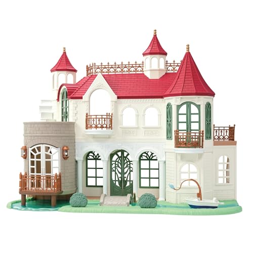 Image of Calico Critters - Red Roof Home - Riverside Manor Dollhouse - Kids Pretend Play House, Miniature Home Playset, Expandable Design, Ages 3+