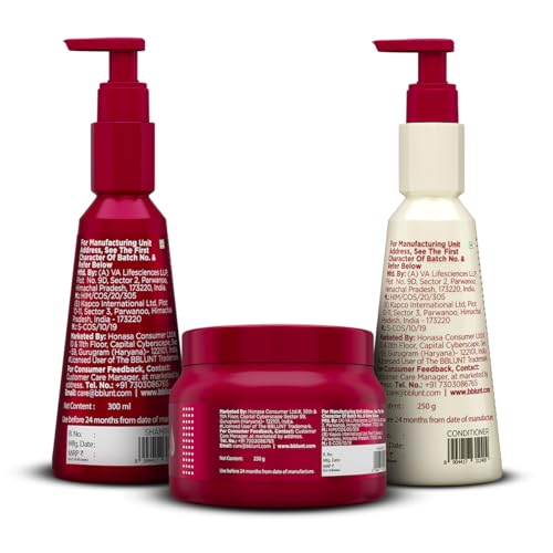 Image of BBlunt 7 in 1 Repair & Revive Hair Combo | Shampoo + Conditioner + Hair Mask | Adresses 7 Signs of Hair Damage | Enriched with Ceramides & Argan Oil | For Men & Women | 300 ml + 250 g + 250 g