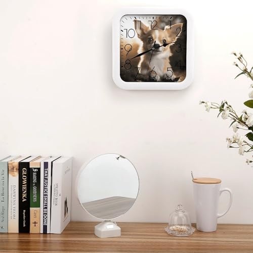 Reloj de pared cuadrado silencioso con números digitales miniatura 4