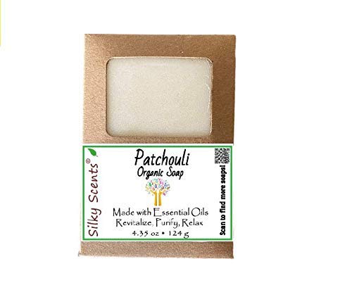 Patchouli Essential Oil Soap Bars - 3 Pack (13.05 ounces) - GMO Free, Certified All Natural Herbal Soap by Silky Scents