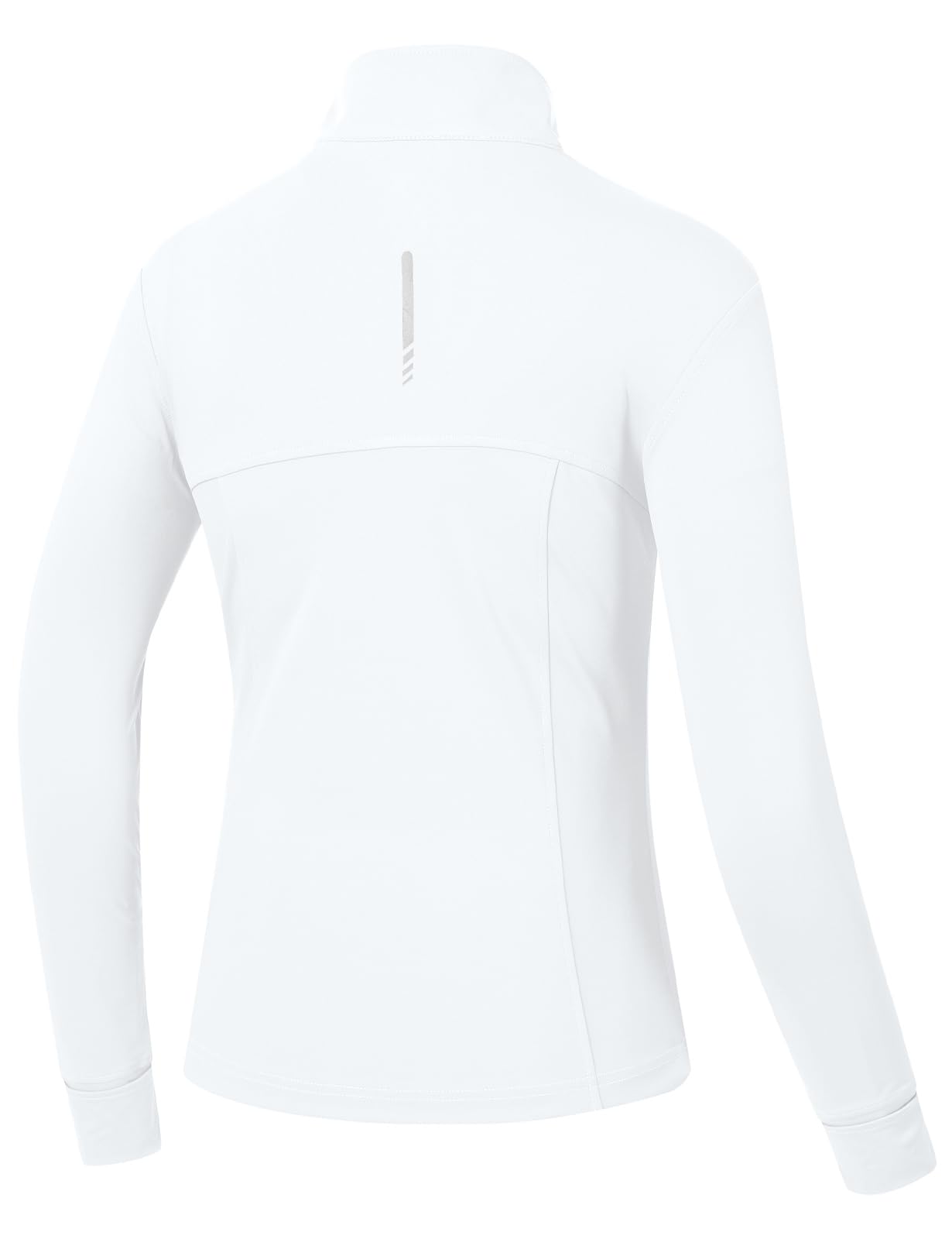 BGOWATU Women's Workout Jacket Lightweight Zip up Running Athletic Jackets with Thumb Holes — view 3