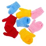 Homoyoyo 8 Stück Teiliges Mini Handschuhe Puppen aus Garn Bunte Kleine Strickhandschuhe für DIY Puppenmode Vielseitige Mini handschuh deko für Puppenhaus Farbenfrohe Puppenkleidung Zubehör