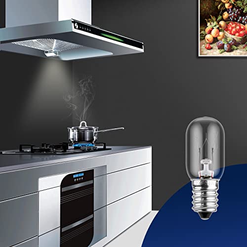 BROTOU 4 Pack Dimmable T20 15W E14 Fridge Bulb, 220V-240V 2700K Warm White 80LM E14 Incandescent Bulbs for Oven, Sewing Machine, Salt Lamp, Extractor Fan Bulb