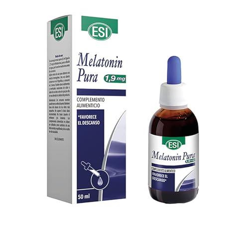 Melatonina Gotas 1,9 mg ESI – Descanso Nocturno Natural – Fórmula Líquida con Cuentagotas – Sin Gluten ni Azúcar – Fácil de Usar y Absorber – 50 ml – Apto para Viajes y Rutinas Irregulares (1)