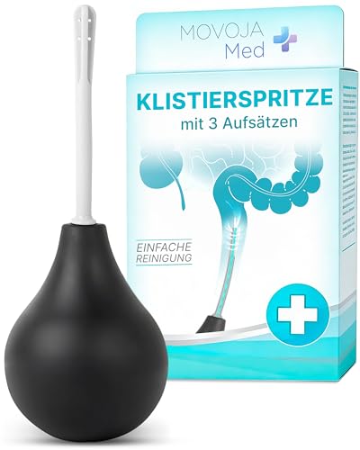 MOVOJA-MED Rektalspülung Klistierball inkl. 3 Aufsätze I 225ml aus Medizinischem Silikon I Klistierspritzen Enema Kit Analdusche Klistierspritze Intimdusche I Anaal Duschsche Analreiniger Frau & Mann