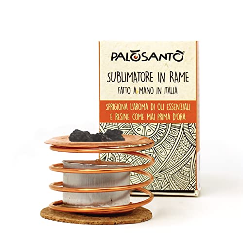 Quemador de Incienso Natural - Hecho a Mano en Cobre - para encender y Quemar resinas - Específico para fumigación de resinas y Hierbas - Incluye 2 g de Resina Natural Palo Santo Selecciòn Cover