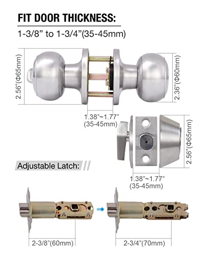 Gitrang All Keyed Identical Deadbolt Door Knob Single Cylinder Deadbolt Lock Combo Set, Classic Satin Nickel Exterior Door Knobs With Deadbolt Entrance And Front Door Lock #TOP2