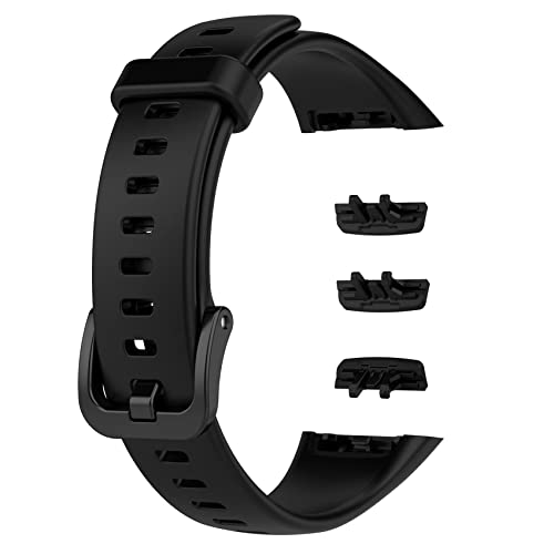 EasyULT Correa Compatible con Huawei band 7/ Huawei Band 6 / Honor Band 6, Correa de Reloj Deportivo Pulsera Impermeable de Plástico Blando para Huawei Band 6 / Huawei Band 7 -Negro