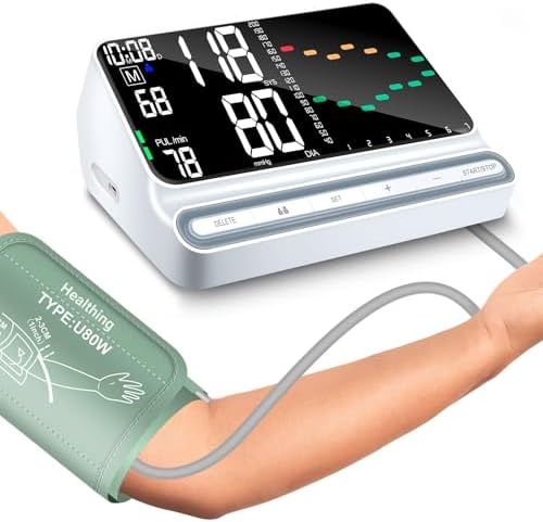 Blood Pressure Monitor for Home – Large Backlit Screen with Trend...
