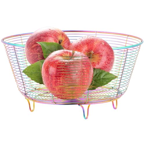 Stylish Kitchen Organizer | Modern Fruit Bowl | Fruit and Vegetable Storage, Wire Fruit Basket Set, Elegant Food Display, Kitchen Counter Decor, Colander for Fruits and Vegetables