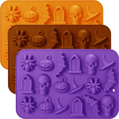 Halloween Chocolate Molds Silicone, 3 Pcs...