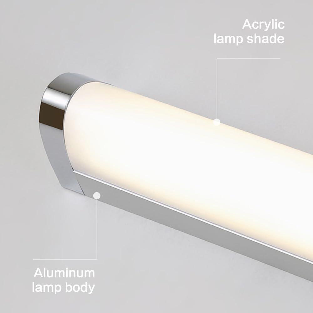Jadssox Barra Luminosa a LED lineare per Trucco Lampada da Bagno Moderna Barra sopra Lo Specchio Apparecchio di Illuminazione a Specchio Cromato Lampada da Parete per Trucco a Striscia Lunga sopra Lo