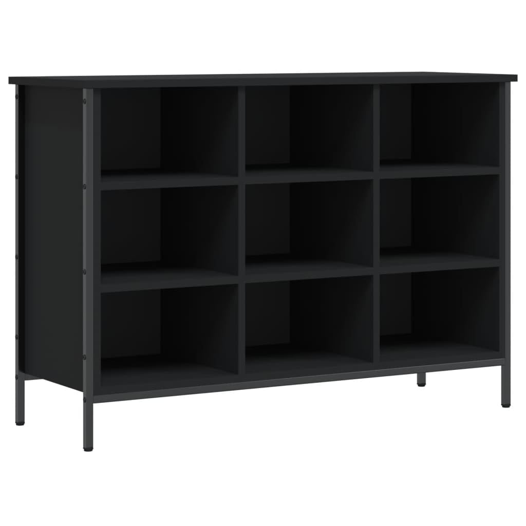 Regał na buty, czarny, 100 x 35 x 70 cm, materiał drewnopochodny, wytrzymała szafka na buty z 9 półkami do wejścia, uniwersalny organizer, stabilne przechowywanie butów