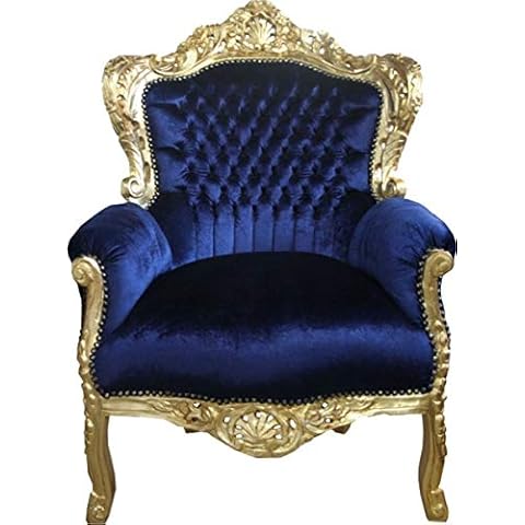 Casa Padrino Barock Sessel 'King' Royalblau/Gold Cover