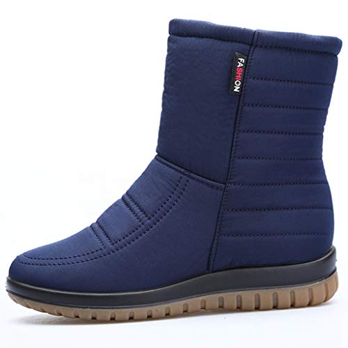 MIOKE Women's Winter Waterproof Rain Snow Ankle Booties Warm Fur Zipper Anti-slip Outdoor Snow Short Boots4