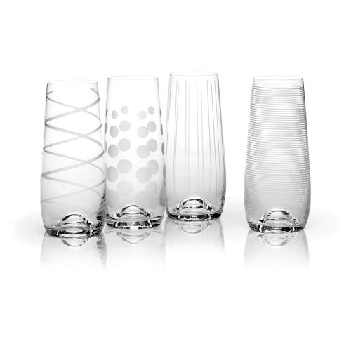 Mikasa Cheers Stemless Flute Glasses - Set Of 4