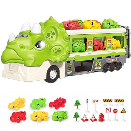 Apaeofl 車おもちゃ 恐竜 おもちゃ 知育玩具 トラック 恐竜フィギュア カー 女の子 おもちゃ 男の子 玩具 男の子 子供のおもちゃ 贈り物 クリスマスプレゼント おもちゃ 男の子 女の子 人気 (グリーン)