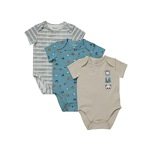 Image of Hanes Baby Pure Comfort Short Sleeve Bodysuits, Infant Bodysuits, Boys & Girls, 3-pack