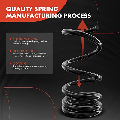 A-Premium Suspension Coil Springs Compatible with Jeep Wrangler 2007-2017 3.6L 3.8L Front Driver and Passenger Side Replace# 52126315AC 2-PC Set