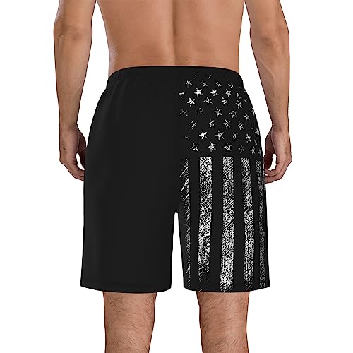 PAUPPY Heart Greek Flag Mens Quick Dry Short Swim Trunks with Mesh Lining Swimwear Bathing Suits - Small White4