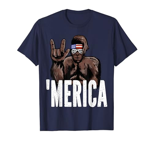 Bigfoot 4 de julio Día de la Independencia Americana ASL Mérica Camiseta