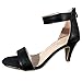LLDG Damen Sandaletten High Heels Sommer Sandalen mit Stiletto Elegante Strandsandalen Freizeit Offene Schuhe Wedge Peep Toe Sandal Riemchen Pfennigabsatz Damensandalen, Schwarz, 43 EU