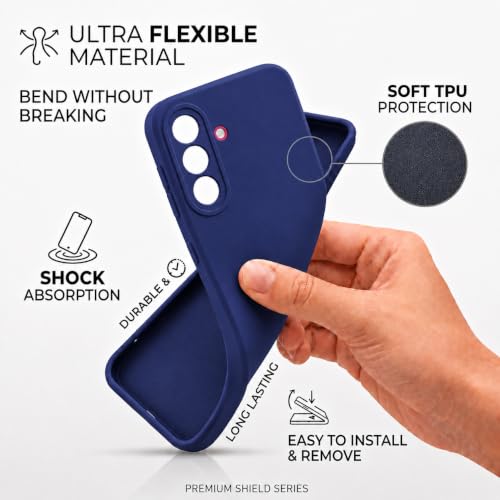 Image of FIRST MART Silicone Back Cover for Samsung Galaxy M47 | Matte Blue Anti-Slip Grip Case, Precise Cutouts, Scratch Resistant, Slim Fit | Pack of 1