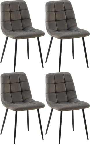 CLP Esszimmerstühle 4er Set Samt Asti, Bequeme Küchenstühle gepolstert, Polsterstühle Esszimmer mit Rückenlehne, bis 150 kg belastbar, Farbe:anthrazit CLP Esszimmerstühle 4er Set Samt Asti, Bequeme Küchenstühle gepolstert, Polsterstühle Esszimmer mit Rückenlehne, bis 150 kg belastbar, Farbe:anthrazit