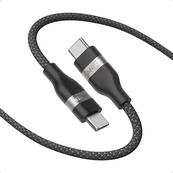 Cable USB C Nano Anker Softline, 240 W, 1,8 m, trenzado flexible multicolor, cargador tipo C de carga rápida para iPhone 17, MacBook Pro y más (negro)