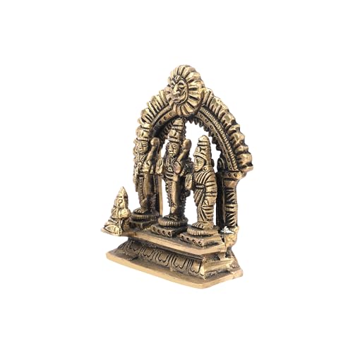 Image of DHARMA HOME & Decor Handcrafts Brass Ram Darbar Lord Ram, Laxman, Hanuman & Devi Sita for Home Decor & Puja Article