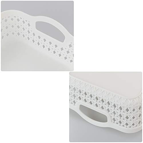 Panier de rangement plastique blanc lot de 6 petits formats pour organiser les placards encombrés - 4