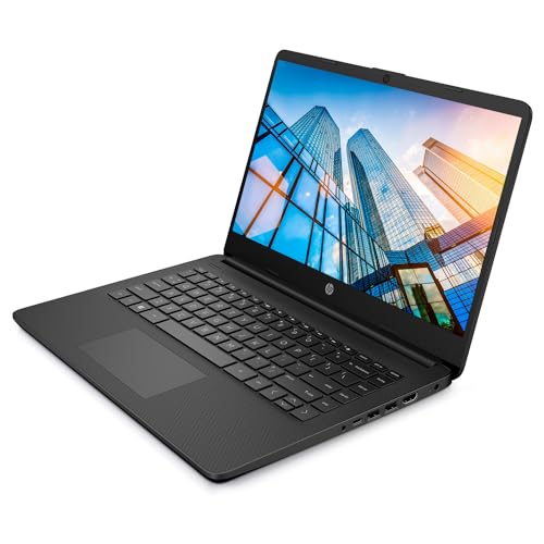 Image of HP Essential Laptop, 14 inch HD Touchscreen, AMD Ryzen 3 5300U, 32GB RAM, 1TB SSD, Webcam, HDMI, Wi-Fi 5, Windows 11 Home, Black