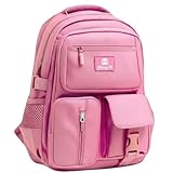 Mochila Escolar com Rodinha, Compartimento para Lápis e Caneta, Resistente à Água, com Rodas LED Coloridas (ROSA)