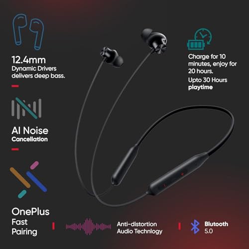 Image of Bullets Z2 Bluetooth Wireless in Ear Earphones with Mic, Bombastic Bass 12.4 Mm Drivers, 10 Mins Charge 20 Hrs Music, 30 Hrs Battery Life (Magico Black)