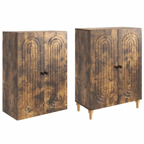 Aparador y estante de madera juego de almacenamiento moderno para salón 66x34,5x90 cm 5