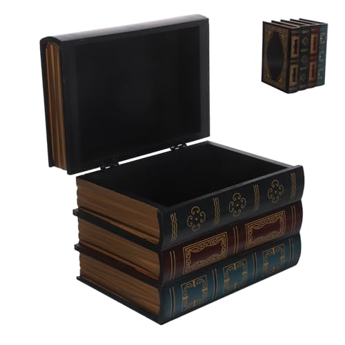 LIFKOME Caja de Almacenamiento con Forma de Vintage Caja Decorativa de Madera para Guardar Objetos Pequeños Adorno Europeo para Sala Escritorio Estantería y Oficina