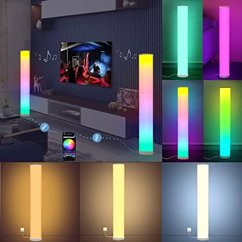 2 Pack Corner Floor Lamp,Color Changing Floor Lamp with Smart App and Button Control, Newest High Brightness Dimmable LED Floor Lamp with Music Sync for Living Room Bedroom Gaming Room Decoration