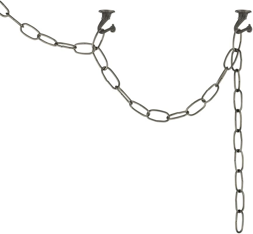 Aspen Creative 21034A, Swag Light in Antique Brass, 12 ft Chain