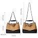 DORIS&JACKY Quilted Suede Tote Bag for Women, Designer Lambskin Satchel Shoulder Purse and Handbags with Chain Strap (Black&Brown)