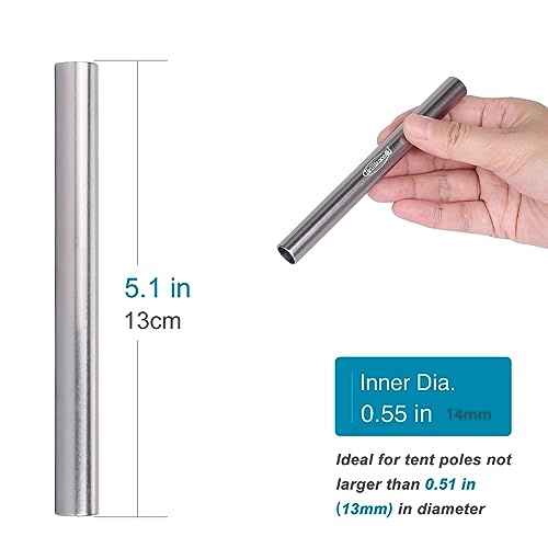 BRILLIANCE4U Tent Pole Repair Sleeves, Tent Pole Splint, Spare Repair Tube Inner Dia. 14mm 5 Pack - Thumbnail 3